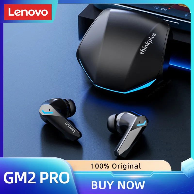 Original Lenovo gm2 pro 5.3 Fone de ouvido Bluetooth sem fio com Microfone